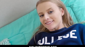 Blonde Tiny Teen Step Sister Paris White Punished By Step Brother For Wearing His College Shirt POV